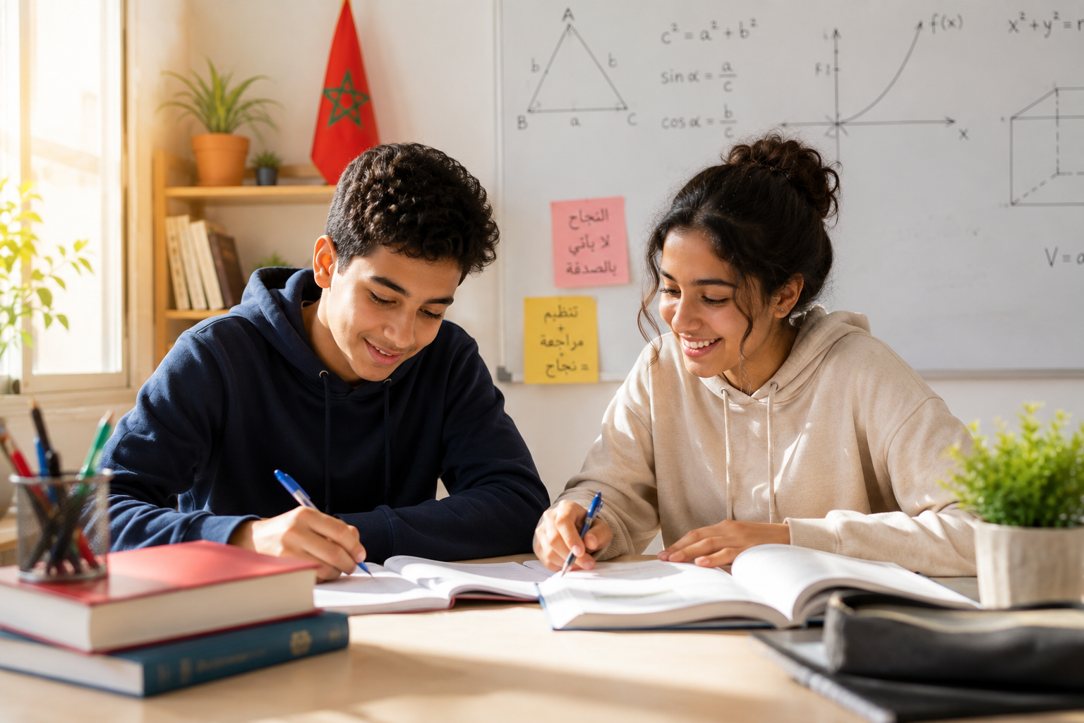 Élèves travaillant les mathématiques au Centre Khalil
