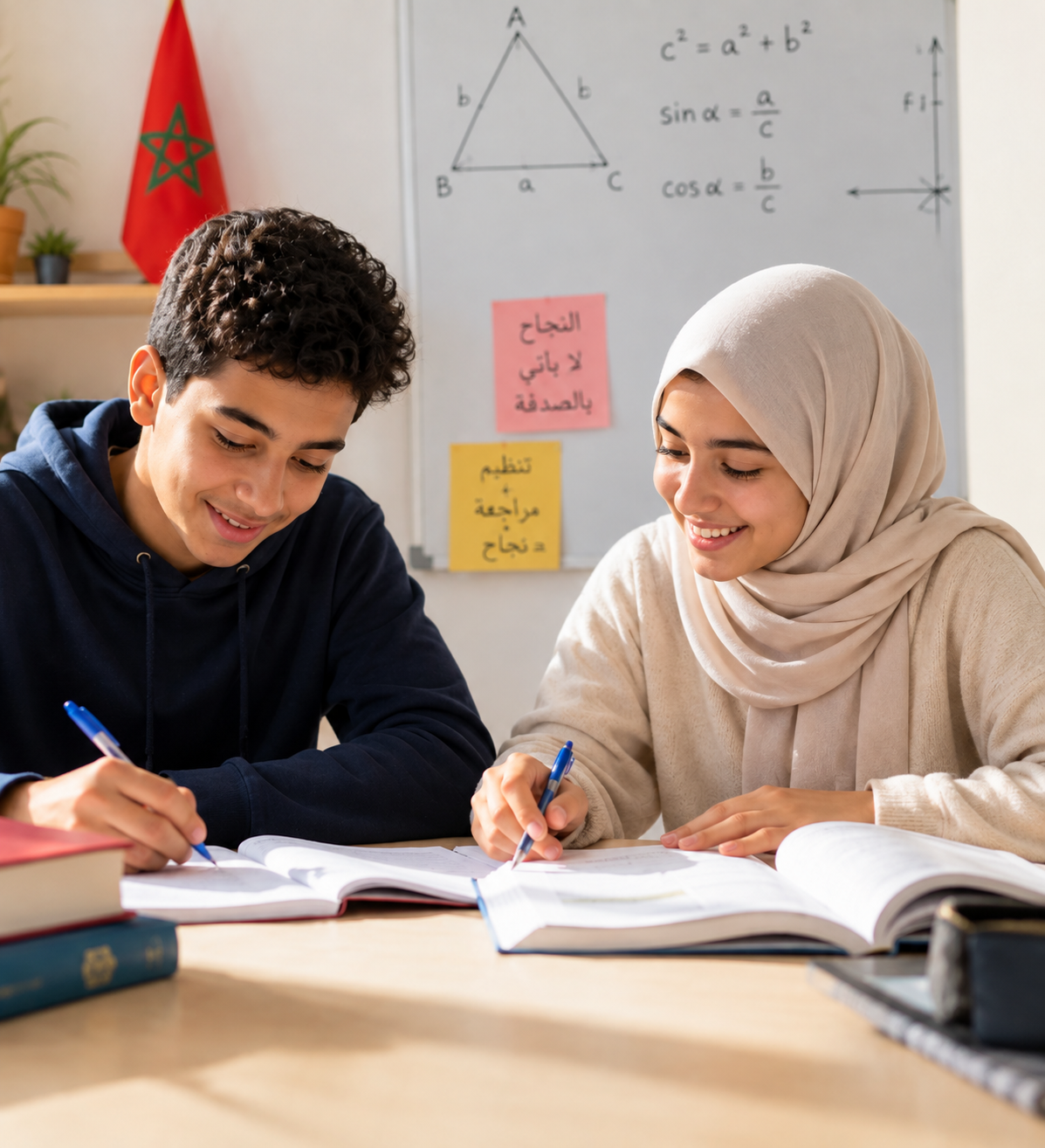 Élèves travaillant les mathématiques au Centre Khalil